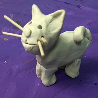 SLIDESHOW : Cat air-dry clay sculpture