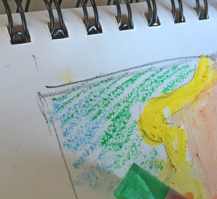 Then make another layer in a second color, also lightly.